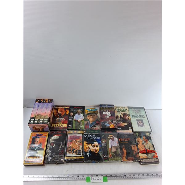 (17) VHS Tapes - Fireball Forward, A Bridge Too Far, The Rock, Misc