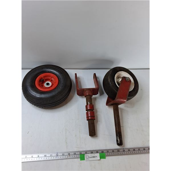 (2) Castor Forks And Wheels - As Is -  PICK UP
