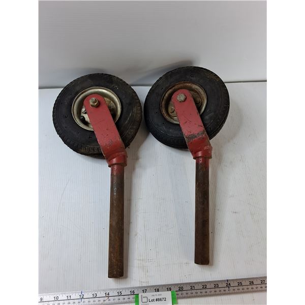 (2) Castor Forks And Wheels -  As Is - PICK UP