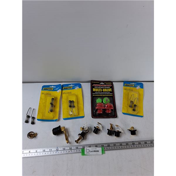 Assorted - Seachoice Flag Clips, (8) Brass Drain Plugs, Airhead Multivalve