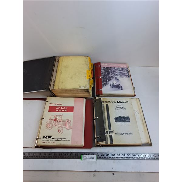 (4) Snowmobile/Tractor Service & Repair Binder Manuals