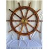 Image 1 : Wood & Brass Ship Steering Wheel