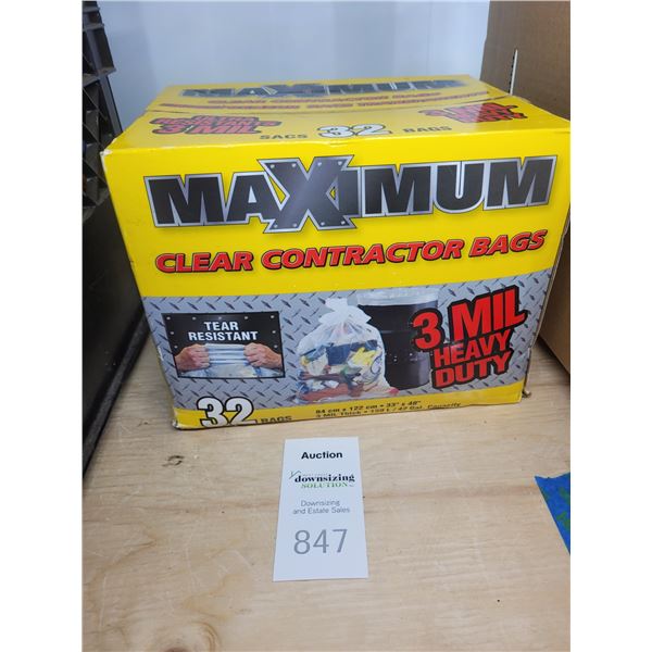 Unopened Box of Maximum Contractor Bags. A