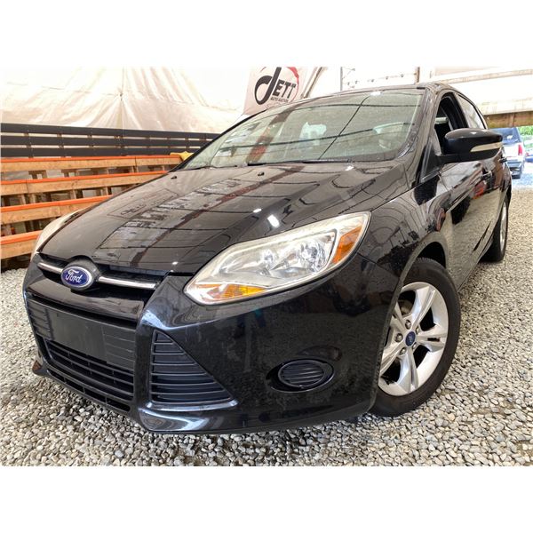 2013 FORD FOCUS SE, BLACK, 156904 KMS, FRONT WHEEL DRIVE