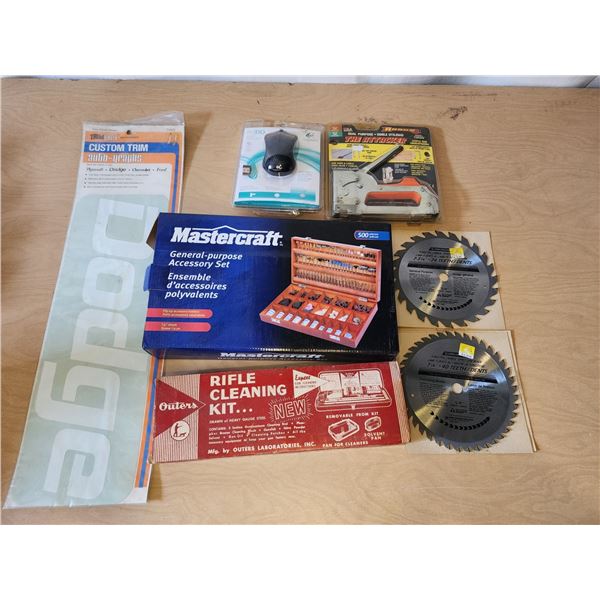 415 --  VINTAGE RIFLE CLEANING KIT, MASTERCRAFT 500PCS ROTARY ACCESORIES KIT AND MORE