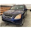Image 6 : 2003 HONDA CRV, BLUE, 271048 KMS, 4 WHEEL DRIVE