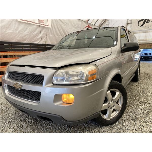 2008 CHEVY UPLANDER, GREY, 186760 MILES KMS, FRONT WHEEL DRIVE