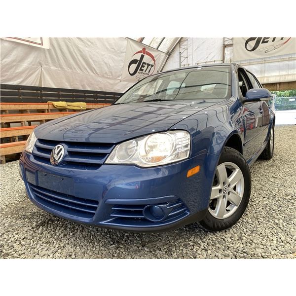 2009 VW GOLF, BLUE, 59669 KMS, FRONT WHEEL DRIVE,  "NO RESERVE!!!"