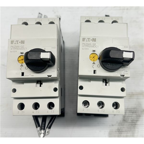 (2) Eaton #PKZM4-58 / XTPR058DC1 Motor Protective Circuit Breakers
