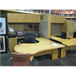 Haworth Maple U-Shaped Executive Desk Suite