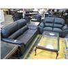 Image 1 : Black Leather 3 Pc. Sofa Set