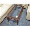Image 1 : Mahogany With Glass Inlay Coffe And Sofa Table