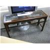 Image 2 : Mahogany With Glass Inlay Coffe And Sofa Table