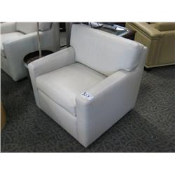 White Leather Reception Side Chair