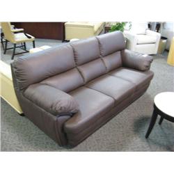 Brown Leather 3 Pc Sofa Set