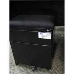 Black Cushion Top Mobile File Pedestal