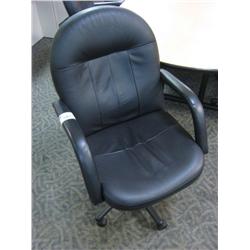 Black Leather Hiback Chair