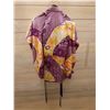 Image 8 : Saison & Brides Purple & Orange Short Japanese Haori Kimono w/ Floral Design, Blue Obi & Tag  Marked