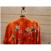 Image 8 : Orange & Black Japanese Kimono w/ Floral Design & Tag  for 7 Year-Old Girl