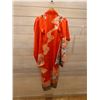 Image 8 : Orange Japanese Kimono w/ Floral Design & Tag  Marked Kuzuha KZH  for 7 Year-Old Girl