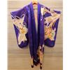 Image 1 : Saison & Brides Purple & White Japanese Kimono w/ Floral Design & Tag Marked G707  for 7 Year-Old Gi