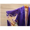 Image 2 : Saison & Brides Purple & White Japanese Kimono w/ Floral Design & Tag Marked G707  for 7 Year-Old Gi