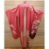 Image 1 : Pink & White Japanese Kimono w/ Floral Design & Tag  Women's One Size