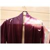 Image 2 : Burgundy & Blue Japanese Kimono w/ Floral Design & Tag   Women's One Size
