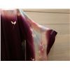 Image 3 : Burgundy & Blue Japanese Kimono w/ Floral Design & Tag   Women's One Size