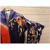Image 2 : Orange & Blue Japanese Kimono w/ Floral Design & Tag   Women's One Size