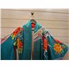Image 2 : Blue & Orange Japanese Kimono w/ Floral Design  Women's One Size