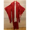 Image 1 : Red & White Japanese Kimono w/ Floral Design & Tag  Women's One Size