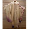 Image 1 : White & Purple Japanese Kimono w/ Floral Design & Tag    Women's One Size