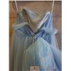Image 8 : Wedding Dress LANA, Blue Sleeveless w/ Chiffon, Gloves & Petticoat, Size 09T (US Size S/6)