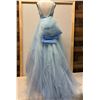 Image 2 : Wedding Dress WTB1703BU, Blue Sleeveless w/ Chiffon, Gloves & Petticoat, Size 07T (US Size XS/4)