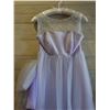 Image 2 : Wedding Dress LANA, Lavender Sleeveless w/ Chiffon, Gloves & Petticoat, Size 11T (US Size M/8)