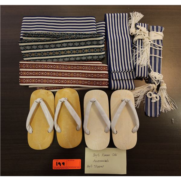 Boy's Kimono Obi, Accessories & Slippers