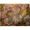 Image 8 : Black & Gold Colored Floral Kimono Obi 84"L