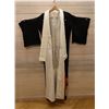 Image 1 : Black Japanese Kimono w/ Floral Design & Tag Marked 1330 - 99  Women's One Size