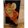 Image 3 : Black Japanese Kimono w/ Floral Design & Tag Marked 1330 - 99  Women's One Size