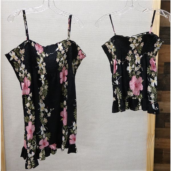 Qty 2 Sleeveless RJC Hawaii Elastic Tops Sizes 2 & 12