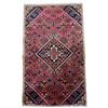 Image 1 : High Quality Persian Rug - Stunning Ruby Background with Diamond and Geometric Elements - Approx Siz
