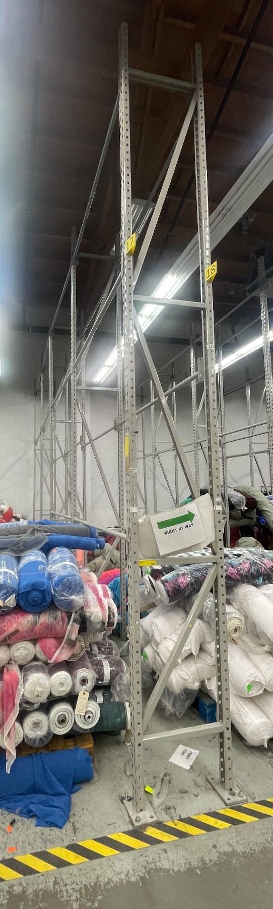 Steel warehouse garment racking - approx. 12 ft tall – 5 vertical ...
