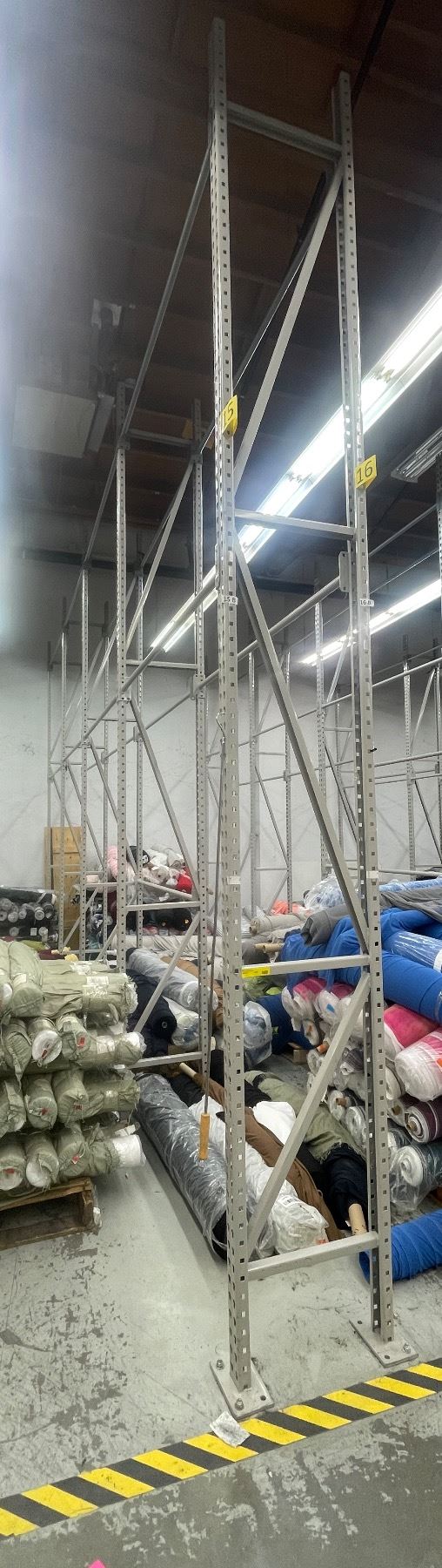 Steel warehouse garment racking - approx. 12 ft tall – 5 vertical ...
