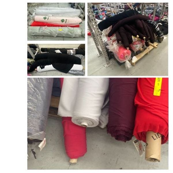 Large Group of 6 Pallets of Assorted Fabric (Bidder Responsible For Removal)