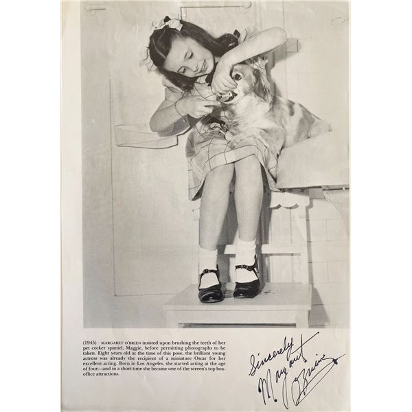 Margaret O'Brien signed magazine page