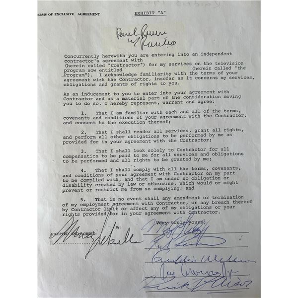 Paul Revere & the Raiders signed contract