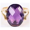 Image 1 : ~12.0CT OVAL AMEHTYST 18K YELLOW GOLD RING