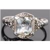 Image 1 : ANTIQUE AQUAMARINE 14K WHITE GOLD LADIES RING