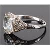 Image 2 : ANTIQUE AQUAMARINE 14K WHITE GOLD LADIES RING